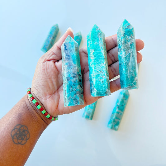 Smoky Amazonite Tower