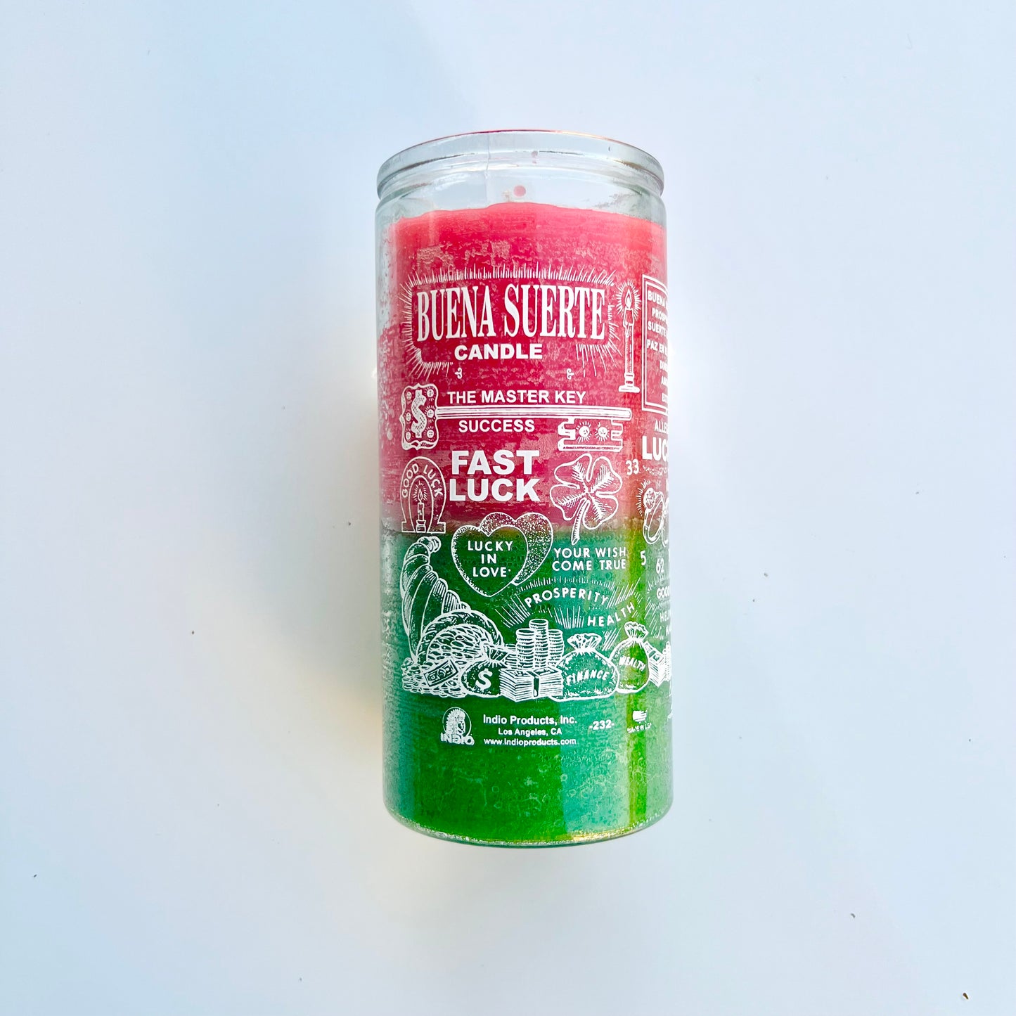 14 Day Fast Luck Candle (Pink/Green)