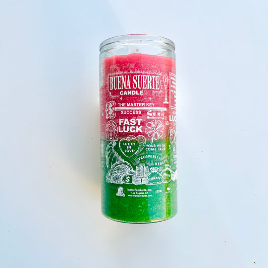 14 Day Fast Luck Candle (Pink/Green)