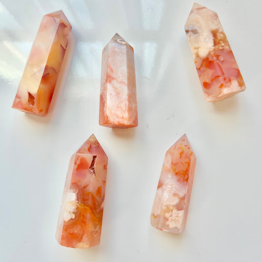 Carnelian Moss Agate Tower