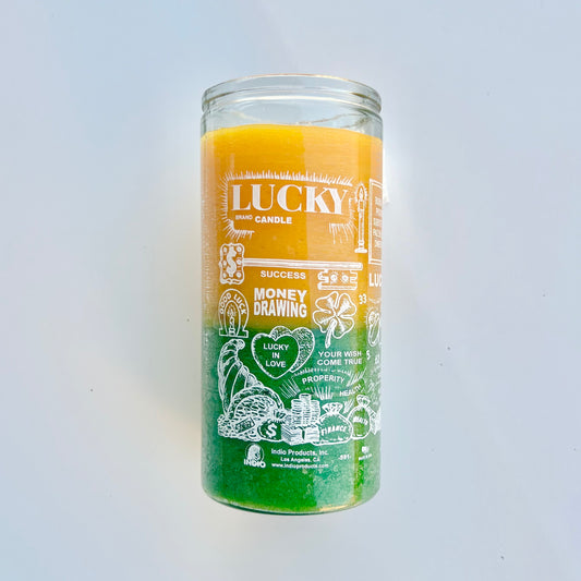 14 Day Money Drawing Candle (gold / green)