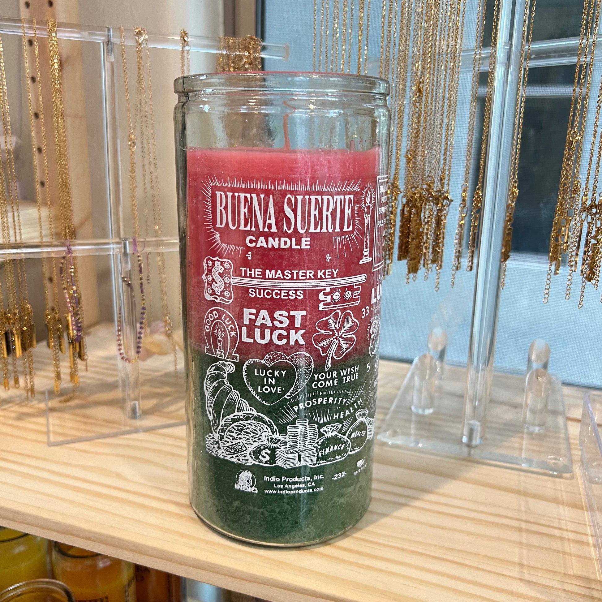 14 Day Fast Luck Candle (Pink/Green)