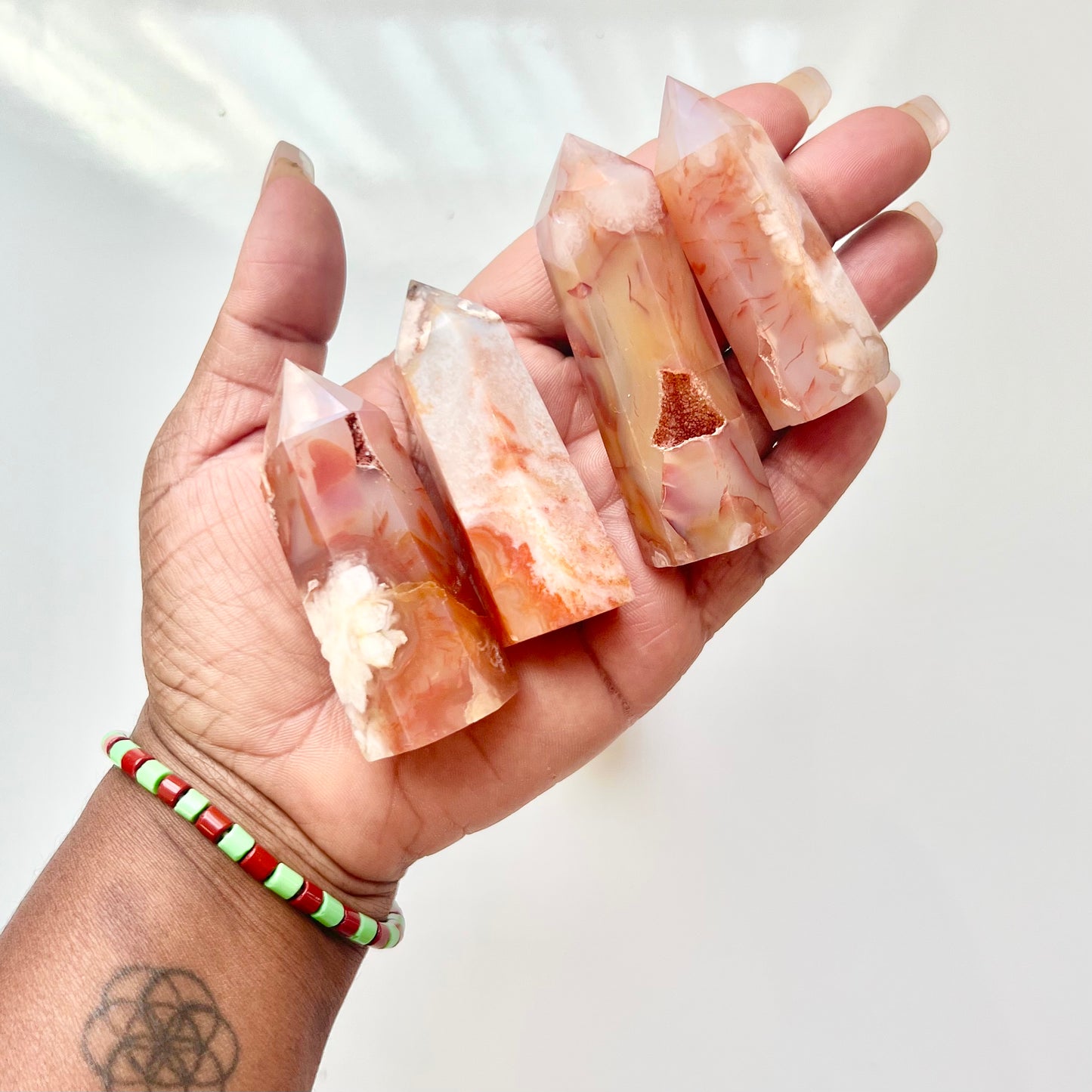 Carnelian Moss Agate Tower
