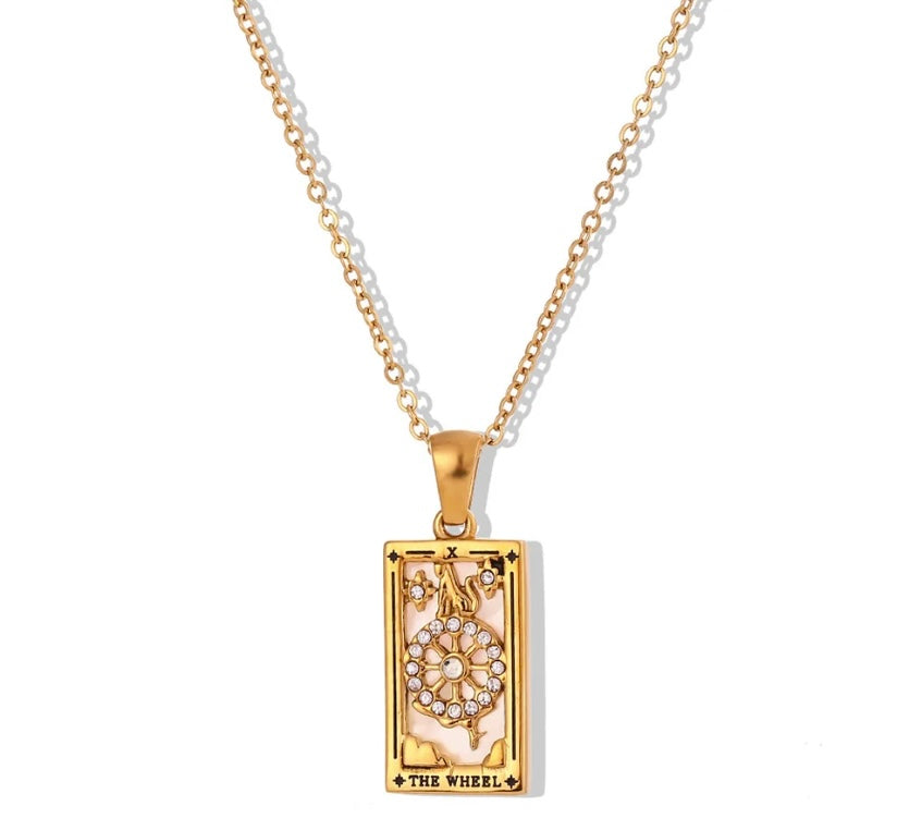 Tarot Necklace (The Wheel)