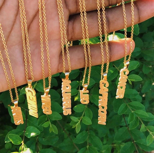 Zodiac Block Necklaces