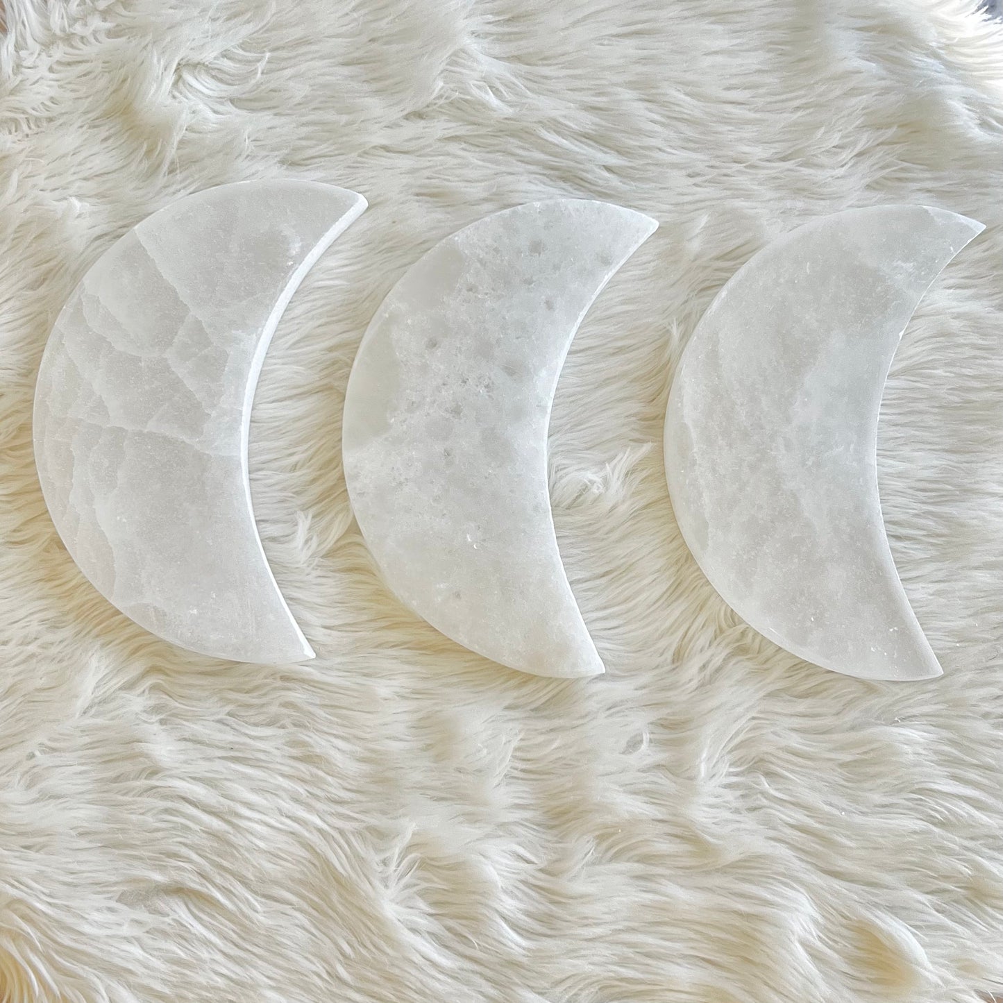 XL Crescent Selenite Charging Plate