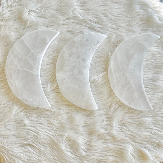 XL Crescent Selenite Charging Plate