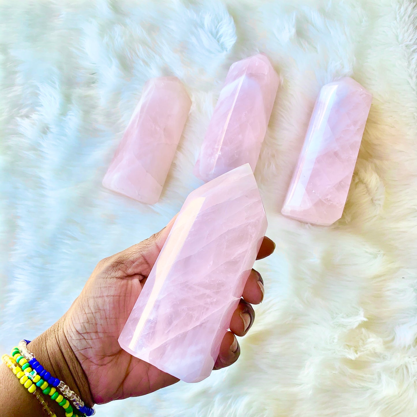Large Rose Quartz Obelisk Tower