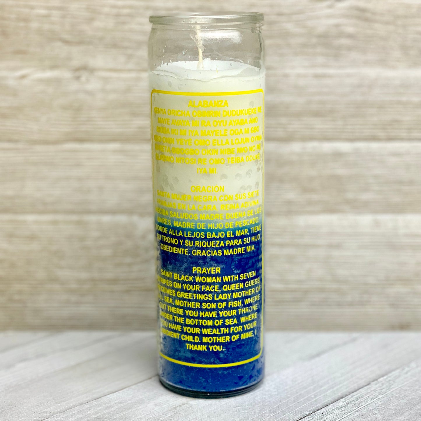 YEMAYA CANDLE (Blue/White)