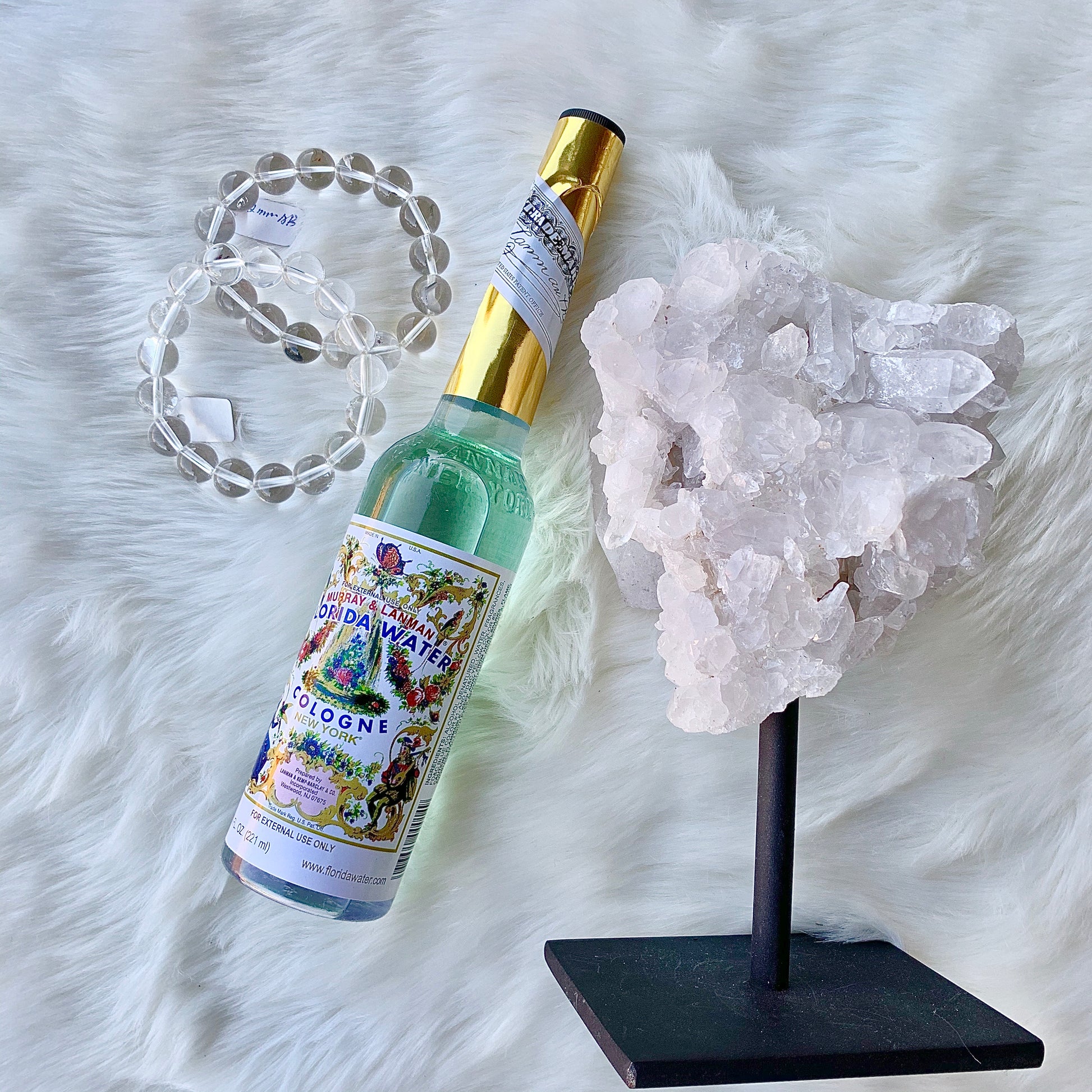 Crystal Quartz Cluster w/ stand
