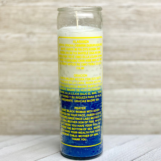 YEMAYA CANDLE (Blue/White)