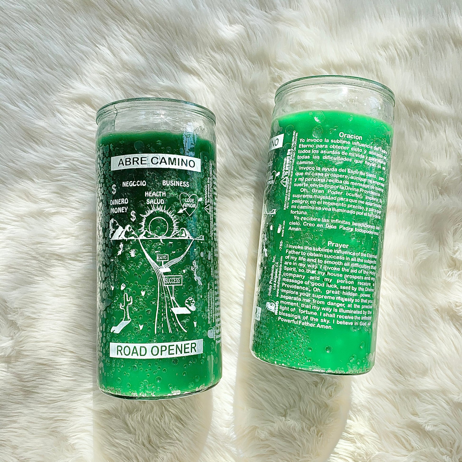 14 Day Abre Camino Road Opener Candle (Green)