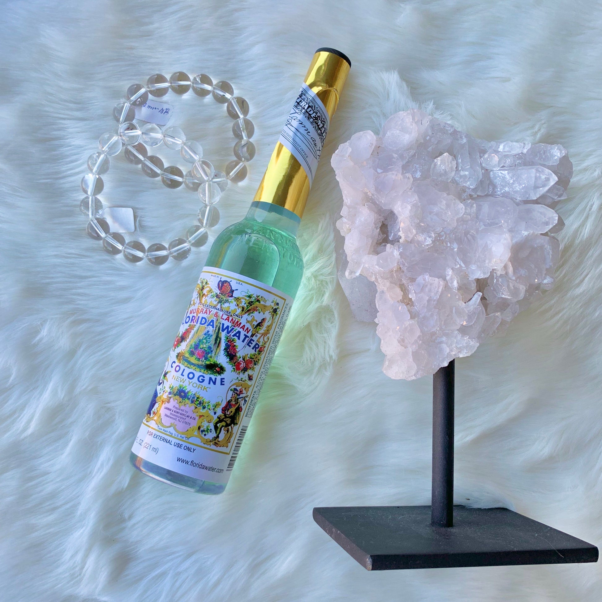 Crystal Quartz Cluster w/ stand