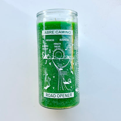 14 Day Abre Camino Road Opener Candle (Green)