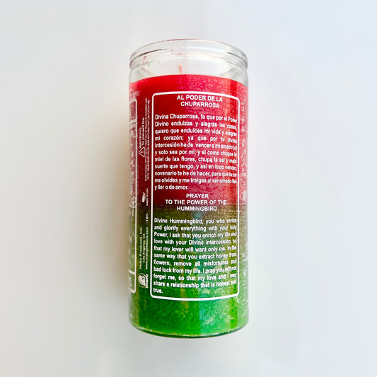 14 Day Hummingbird Candle (Green & Red)