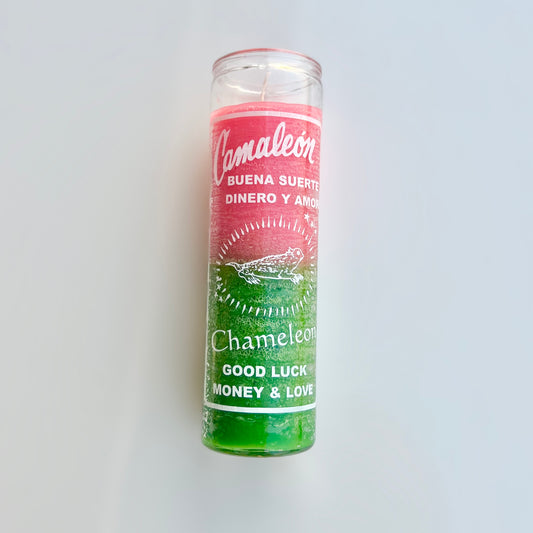 Chameleon Candle pink/green