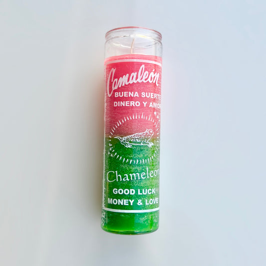 Chameleon Candle pink/green