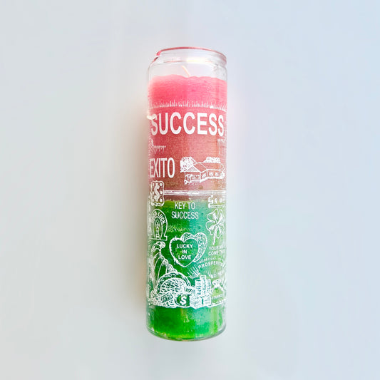 Success Pink/Green Candle