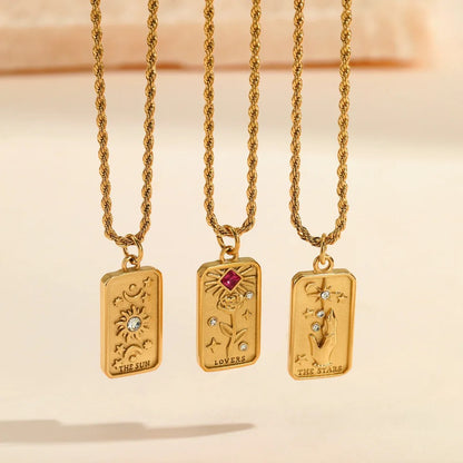 Rope Chain Tarot Necklace (Carpe Diem)