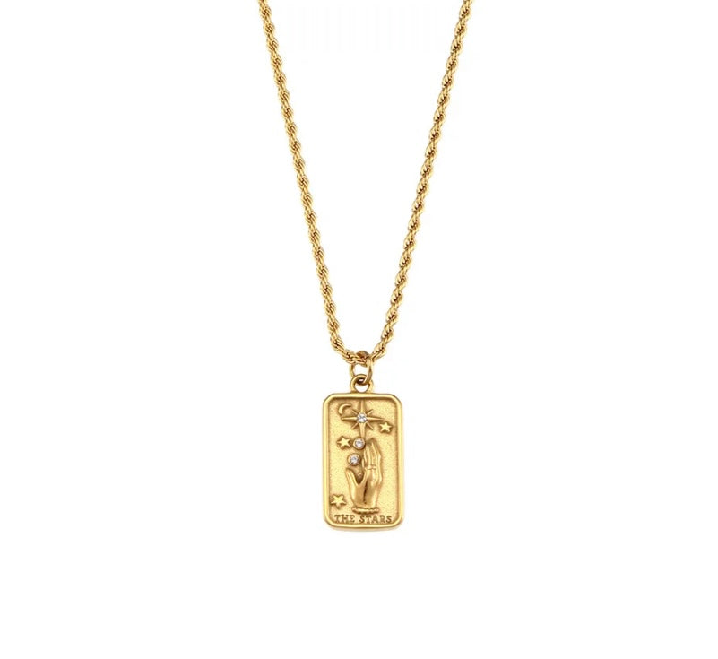 Rope Chain Tarot Necklace (The Stars)