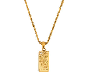 Rope Chain Tarot Necklace (Strength)