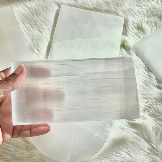 Large Rectangle Selenite Charging Station