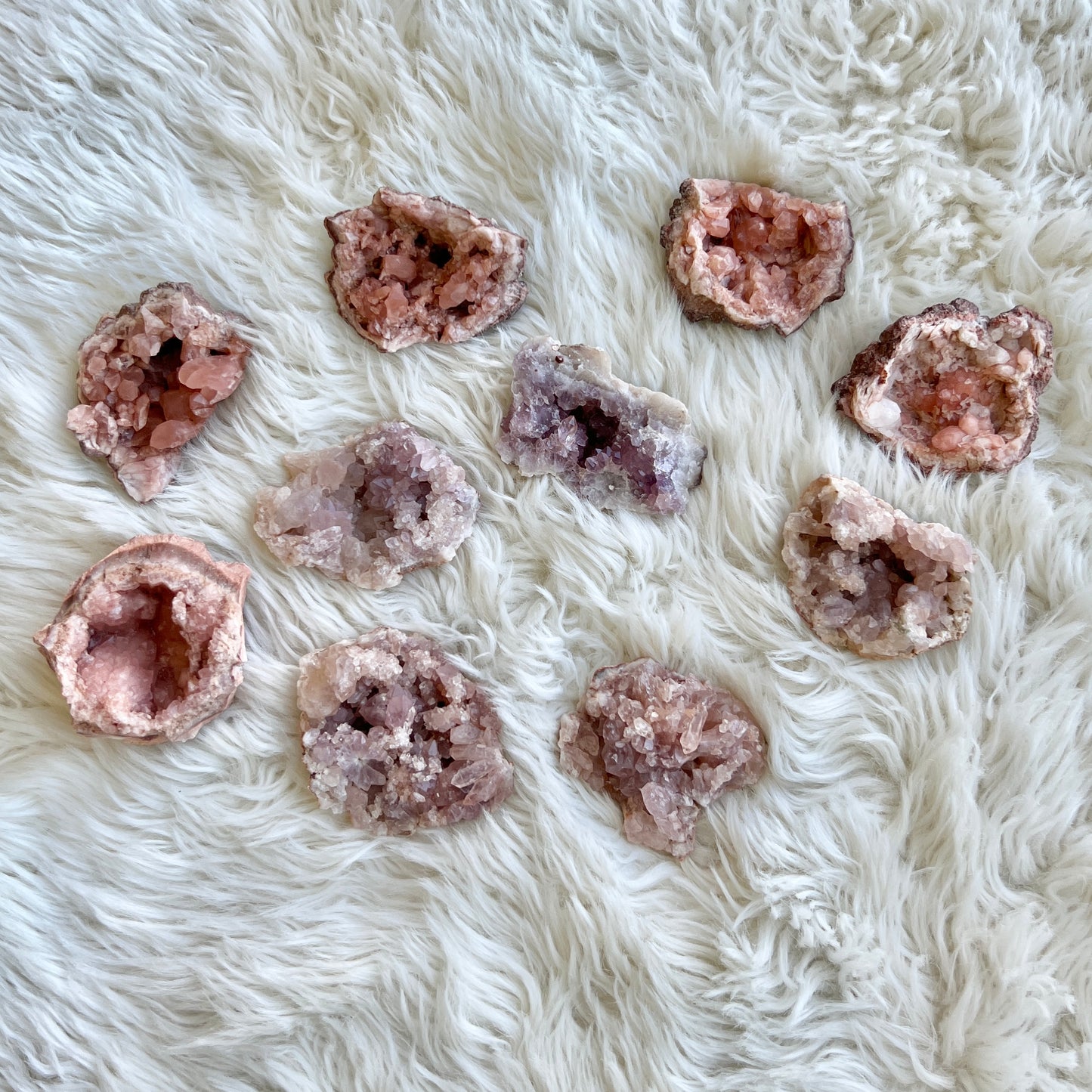 Pink Amethyst Geode Clusters