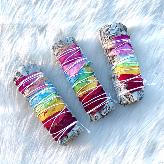 7 Chakra Rose Stick (White Sage)